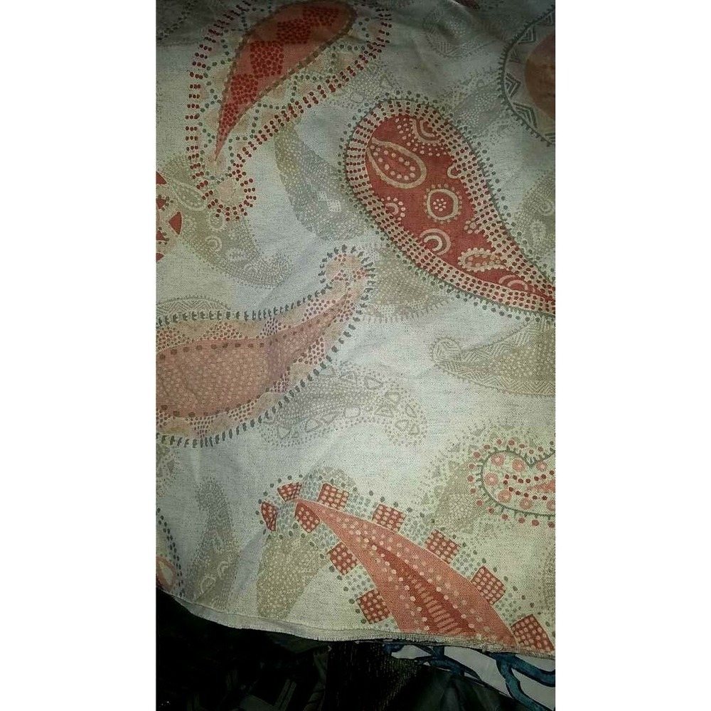 Richloom Peach Paisley Fabric 100% Cotton Duck 54 Inch Wide By The Yard